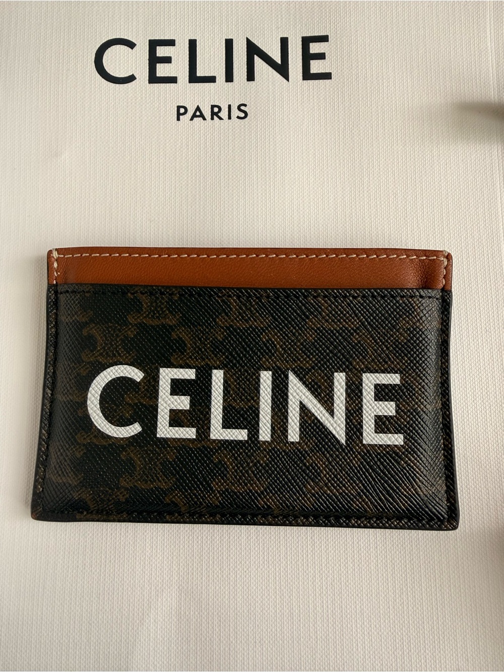 Celine Black & Brown Logo Card Holder